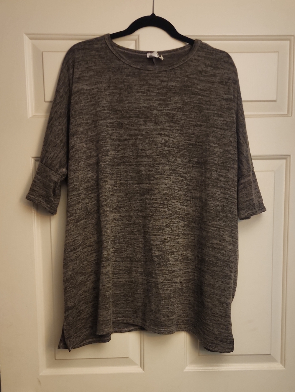 Women’s Grey Marled Short-Sleeve Tunic Top